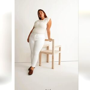 New! Madewell 9 inch skinny mid rise crop in white plus size 26 w
